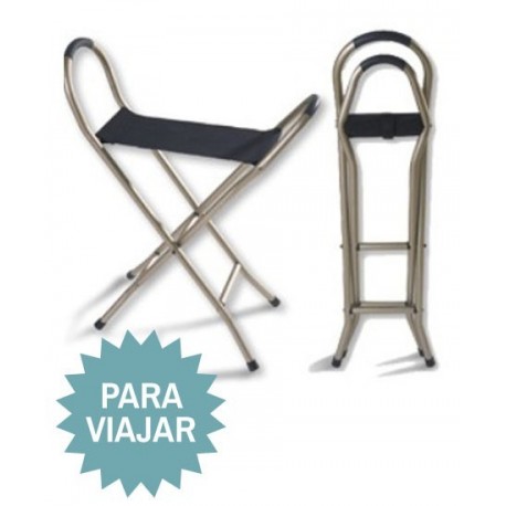 Bastón con asiento 4 patas